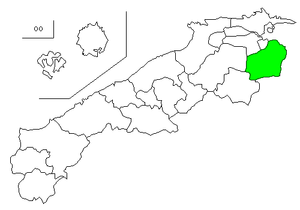 Lage Yasugis in der Präfektur