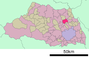 Lage Shōbus in der Präfektur