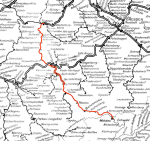 Strecke der Bahnstrecke Nossen–Moldau