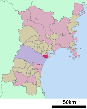 Lage Tagajōs in der Präfektur