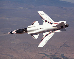 X-29 während eines Erprobungsflug
