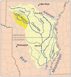 Einzugsbereich des Little Missouri River im Becken des Ouachita River