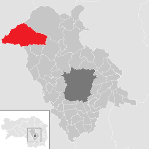 Lage der Gemeinde Übelbach im Bezirk Graz-Umgebung (anklickbare Karte)