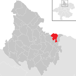 Lage der Gemeinde Afiesl im Bezirk Rohrbach (anklickbare Karte)