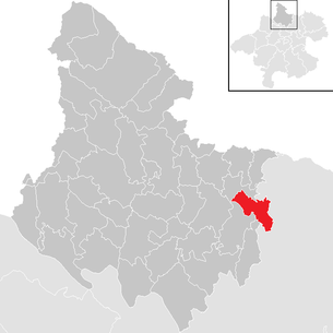 Lage der Gemeinde Ahorn (Oberösterreich) im Bezirk Rohrbach (anklickbare Karte)