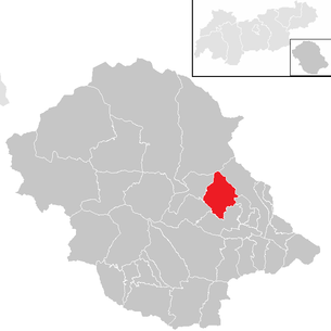 Lage der Gemeinde Ainet im Bezirk Lienz (anklickbare Karte)