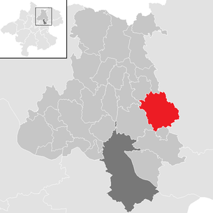 Lage der Gemeinde Alberndorf in der Riedmark im Bezirk Urfahr-Umgebung (anklickbare Karte)