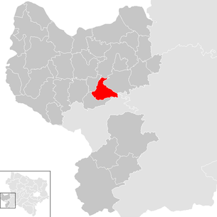 Lage der Gemeinde Allhartsberg im Bezirk Amstetten (anklickbare Karte)
