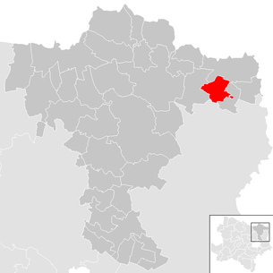 Lage der Gemeinde Altlichtenwarth im Bezirk Mistelbach (anklickbare Karte)