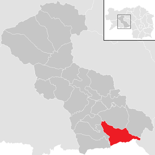 Lage der Gemeinde Amering im Bezirk Judenburg (anklickbare Karte)