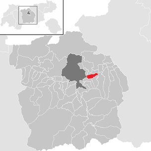 Lage der Gemeinde Ampass im Bezirk Innsbruck Land (anklickbare Karte)