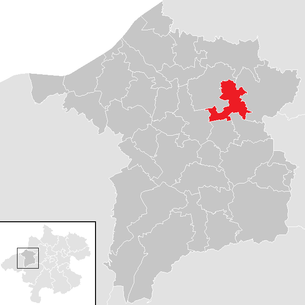 Lage der Gemeinde Andrichsfurt im Bezirk Ried im Innkreis (anklickbare Karte)