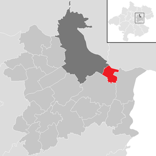 Lage der Gemeinde Asten im Bezirk Linz-Land (anklickbare Karte)