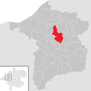 Lage der Gemeinde Aurolzmünster im Bezirk Ried im Innkreis (anklickbare Karte)