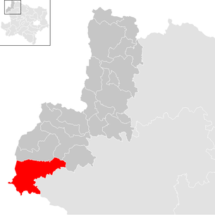 Lage der Gemeinde Bad Großpertholz im Bezirk Gmünd (anklickbare Karte)