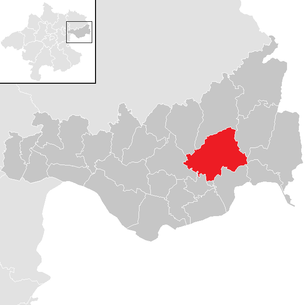 Lage der Gemeinde Bad Kreuzen im Bezirk Perg (anklickbare Karte)