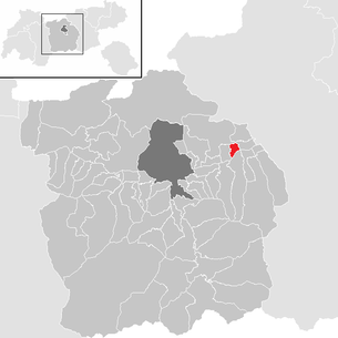 Lage der Gemeinde Baumkirchen im Bezirk Innsbruck Land (anklickbare Karte)