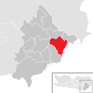 Lage der Gemeinde Bleiburg im Bezirk Völkermarkt (anklickbare Karte)
