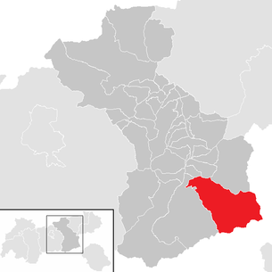 Lage der Gemeinde Brandberg (Tirol) im Bezirk Schwaz (anklickbare Karte)