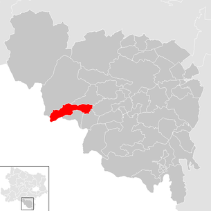 Lage der Gemeinde Breitenstein (Niederösterreich) im Bezirk Neunkirchen (anklickbare Karte)