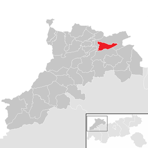 Lage der Gemeinde Breitenwang im Bezirk Reutte (anklickbare Karte)