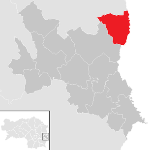 Lage der Gemeinde Burgau (Steiermark) im Bezirk Fürstenfeld (anklickbare Karte)