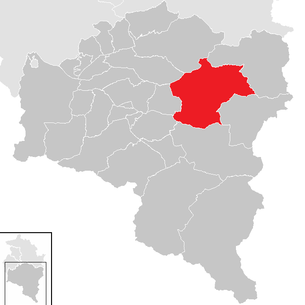 Lage der Gemeinde Dalaas im Bezirk Bludenz (anklickbare Karte)