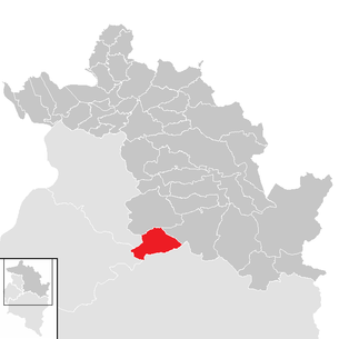 Lage der Gemeinde Damüls im Bezirk Bregenz (anklickbare Karte)