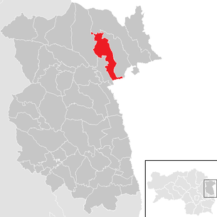 Lage der Gemeinde Dechantskirchen im Bezirk Feldbach (anklickbare Karte)