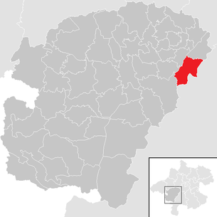 Lage der Gemeinde Desselbrunn im Bezirk  Vöcklabruck (anklickbare Karte)