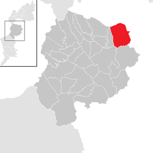 Lage der Gemeinde Deutschkreutz im Bezirk Oberpullendorf (anklickbare Karte)