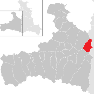 Lage der Gemeinde Dienten am Hochkönig im Bezirk Zell am See (anklickbare Karte)