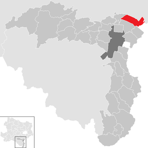 Lage der Gemeinde Ebenfurth im Bezirk Wiener Neustadt-Land (anklickbare Karte)