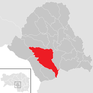 Lage der Gemeinde Edelschrott im Bezirk Voitsberg (anklickbare Karte)
