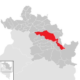 Lage der Gemeinde Egg (Vorarlberg) im Bezirk Bregenz (anklickbare Karte)