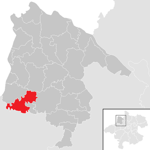 Lage der Gemeinde Eggerding im Bezirk Schärding (anklickbare Karte)