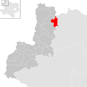 Lage der Gemeinde Eggern im Bezirk Gmünd (anklickbare Karte)