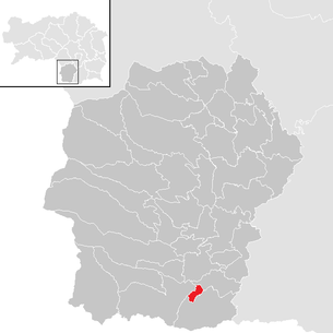 Lage der Gemeinde Eibiswald im Bezirk Deutschlandsberg (anklickbare Karte)