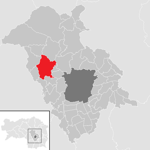 Lage der Gemeinde Eisbach (Steiermark) im Bezirk Graz-Umgebung (anklickbare Karte)