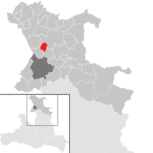 Lage der Gemeinde Elixhausen im Bezirk St. Johann im Pongau (anklickbare Karte)