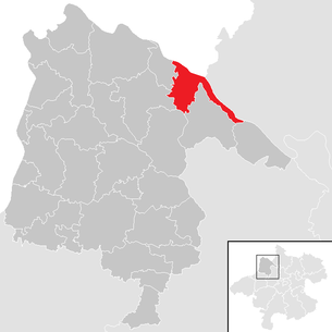 Lage der Gemeinde Engelhartszell an der Donau im Bezirk Schärding (anklickbare Karte)