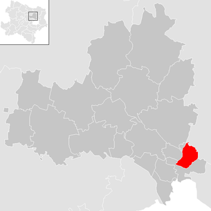 Lage der Gemeinde Enzersfeld im Weinviertel im Bezirk Korneuburg (anklickbare Karte)