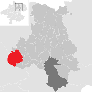 Lage der Gemeinde Feldkirchen an der Donau im Bezirk Urfahr-Umgebung (anklickbare Karte)