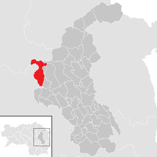 Lage der Gemeinde Fladnitz an der Teichalm im Bezirk Weiz (anklickbare Karte)