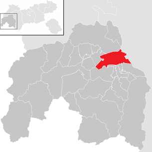 Lage der Gemeinde Fließ im Bezirk Landeck (anklickbare Karte)