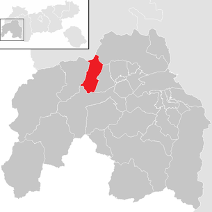 Lage der Gemeinde Flirsch im Bezirk Landeck (anklickbare Karte)