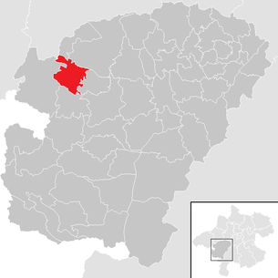 Lage der Gemeinde Fornach im Bezirk  Vöcklabruck (anklickbare Karte)