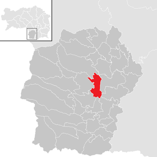 Lage der Gemeinde Frauental an der Laßnitz im Bezirk Deutschlandsberg (anklickbare Karte)