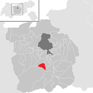 Lage der Gemeinde Fulpmes im Bezirk Innsbruck Land (anklickbare Karte)