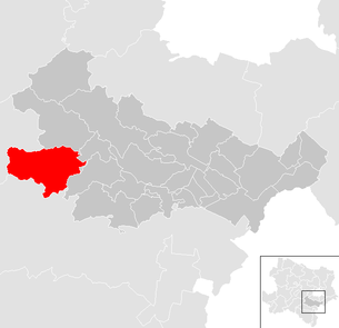 Lage der Gemeinde Furth an der Triesting im Bezirk Baden (anklickbare Karte)